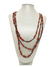 COLLANA A 3 FILI CORALLO ROSSO
