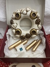 Thun CORONA dell’AVVENTO  Natale Porta candele. Fiocchi e Campane Bianchi