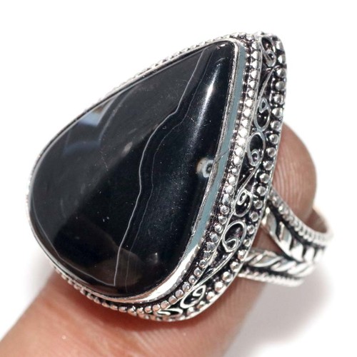 Anello vintage fascia onice - anello,