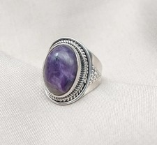 Charoite Anello 925 Argento