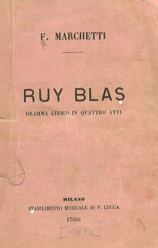 Ruy blas dramma lirico - ruy, blas.