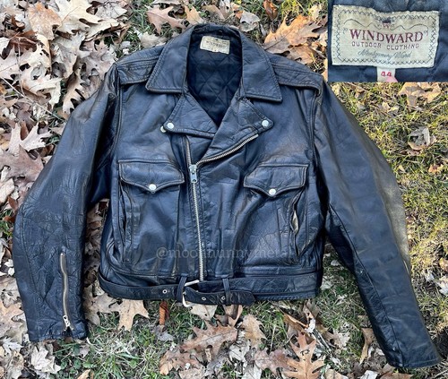 Giacca pelle vintage windward - pelle,