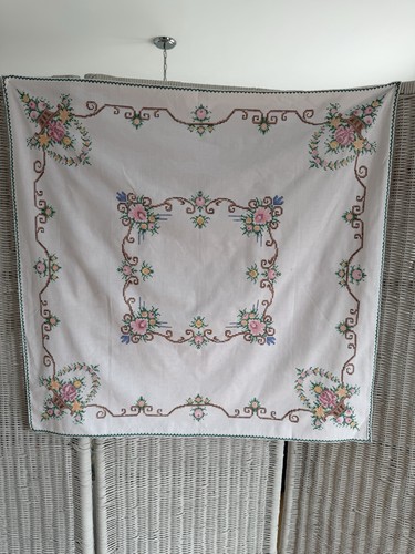 Vintage hand embroidered white - vintage,