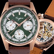 Orologio Meccanico Sugess S465.RG.B COLLO DI CIGNO Zaffiro Crono GABBIANO 1963