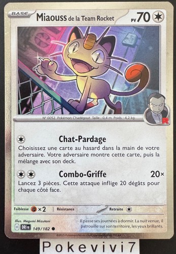 Carte pokemon miaouss - pokemon, 149/182