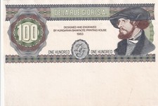 SPECIMEN VARINOTA DE LA RUE GIORI S.A. LOTTO DI 8 ESEMPLARI NON TAGLIATI