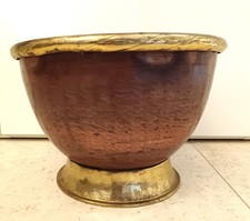 Vaso portavaso in rame  e ottone primi 900  per fiori  e complemento di arredo