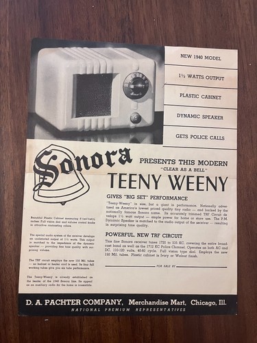 1940 sonora teeny - sonora, weeny