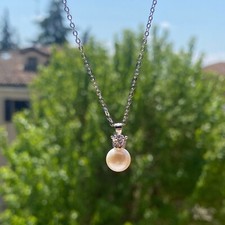 collana in 925 argento con la perla naturale coltivata nell'acqua dolce 