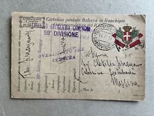 O.) Franchigia posta militare 59^ Divisione 14.7.17 artiglieria Montagna Alpini