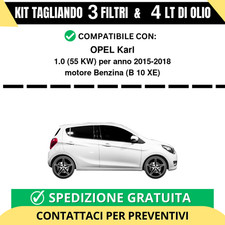 Tagliando per OPEL Karl 1.0 55 kw Benzina 2015-2018 - 4 Lt di olio + 3 Filtri