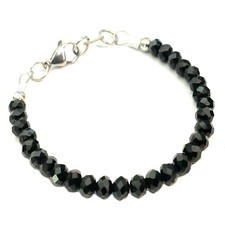 Bracciale tennis nero in acciaio inox da uomo braccialetto swarovski  donna