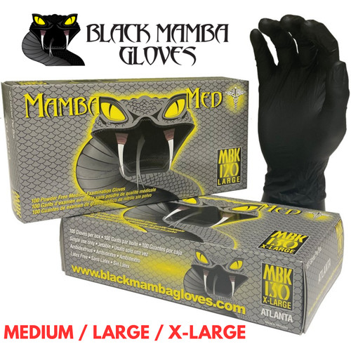 Guanti nitrile nero mamba med - nitrile,