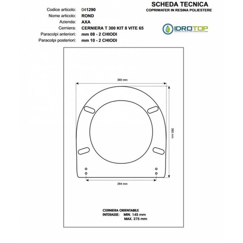 Copriwater rond axa blu - copriwater,