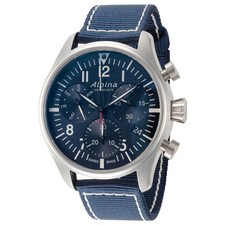 Orologio Alpina Uomo Startimer Pilot Cronografo Quadrante Blu 42mm AL-371NN4S6