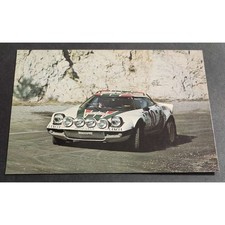 Cartolina Sandro Munari e Silvio Maiga sulla Stratos  Lancia Alitalia