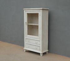 Credenza mobile dispensa con anta a rete e cassetti laccata Shabby Chic, L 85 cm