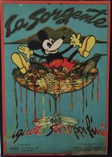 La Sorgente raro manifesto cartonato pubblicitario fine anni trenta