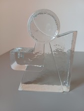 Angelo portacandele in vetro