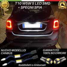 COPPIA LUCI TARGA 5 LED PER FIAT 500X T10 + SPEGNI SPIA 100% NO AVARIA