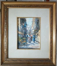 BRIANTE DE ANGELIS ELETTRA – Mercatino napoletano (Olio su tavoletta,  19 x 15)