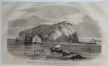 Stampa antica 1861 Nisida