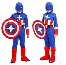 Costume Travestimento Carnevale Halloween Capitan America Super eroe Bambino