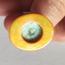 Anello vintage madreperlato con soffione - dente di leone. DANDELION Modello 2.