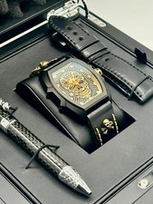 Orologio svizzero Steinhart Barrique Skull acciaio nero edizione limitata #39/111 come nuovo