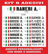 8 ADESIVI NOME  + BANDIERA