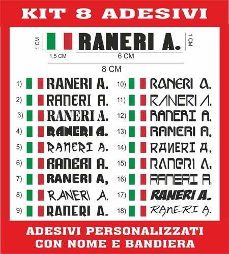 Adesivi nome bandiera - , +