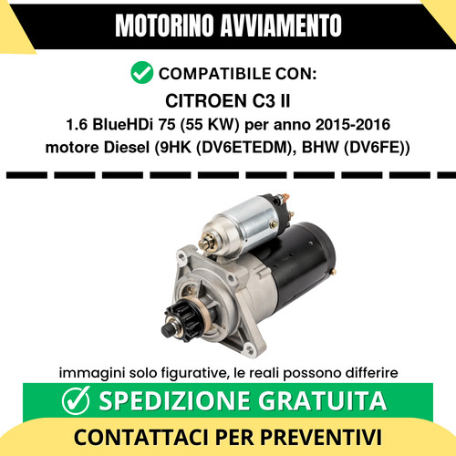 Motorino avviamento citroen - citroen, c3