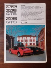 Ferrari 208 Gtb 208 Gts Brochure Foglio