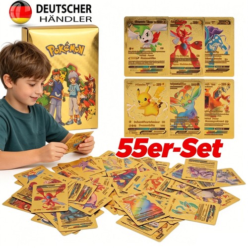 Carte oro per pokemon - 55, pz