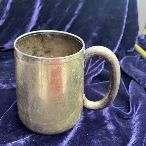Brass silver plated beer mug - silver,