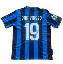 Inter FC-Maglia Retro Finale UCL 2010-Esteban Cambiasso firmata con foto Prova
