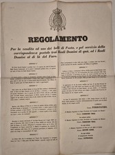 1859 Regno delle due Sicilie documento Storico di regolamento tariffe H55 L41 cm