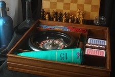 Medium Dal Negro Vintage Scacchi in Legno, Roulette, Set Casinò, Chess, Raro