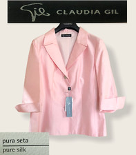 GIACCA-giacchino- "CLAUDIA GIL" in SHANTUNG PURA SETA maniche a 3/4 -AFFARE -75%