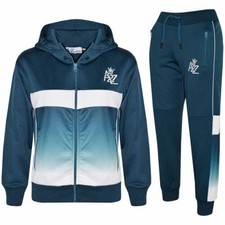 Tute Sportive Per Bambini A2Z Sfuma Gradiente Teal Con Cappuccio Top E Pantaloni