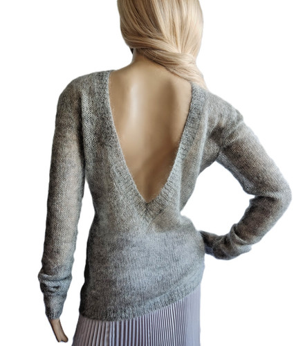 Womens jumper deep neck - jumper, v