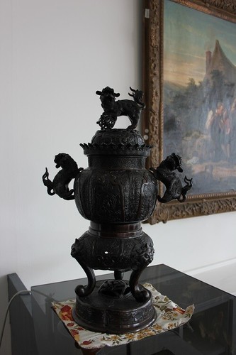 Grande vaso cinese metallo - vaso,