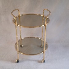 Carrello servizio bar reggenza Hollywood ottone finto bambù metà secolo anni 70