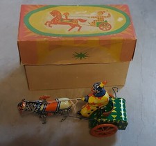 Clown su carretto trainato da