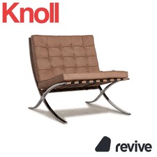 Sedia Knoll International Barcelona tessuto poltrona beige vintage veganes