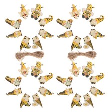  40 PZ Decorazione da Appendere in Legno Auto Albero di Natale Ornamenti Gnomo Finestra