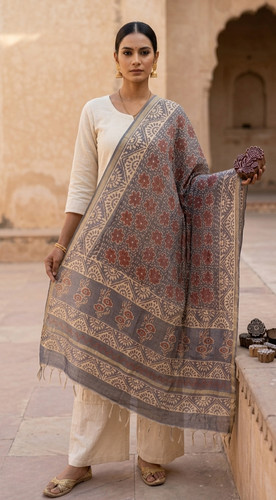 Dupatta seta chanderi - dupatta,