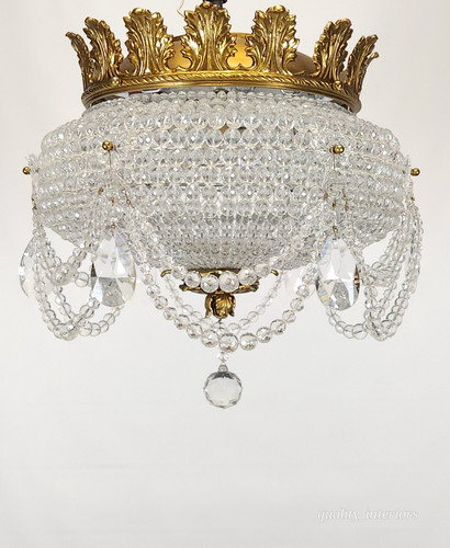 Antico lampadario cristallo - antico,
