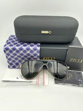 Zilli Occhiali da Sole Polarizzati Acetato ZI 65098 C01 Oro Nero Marrone Aviatore 60 14