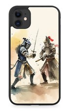 Custodia telefono gomma cavalieri medievali combattimento divertente cavalieri guerrieri in armatura DL14